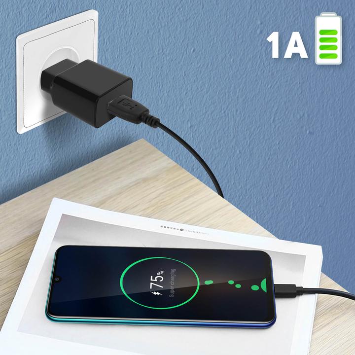 Produktbild 1A USB-Netzteil + Micro-USB Kabel (5 W)