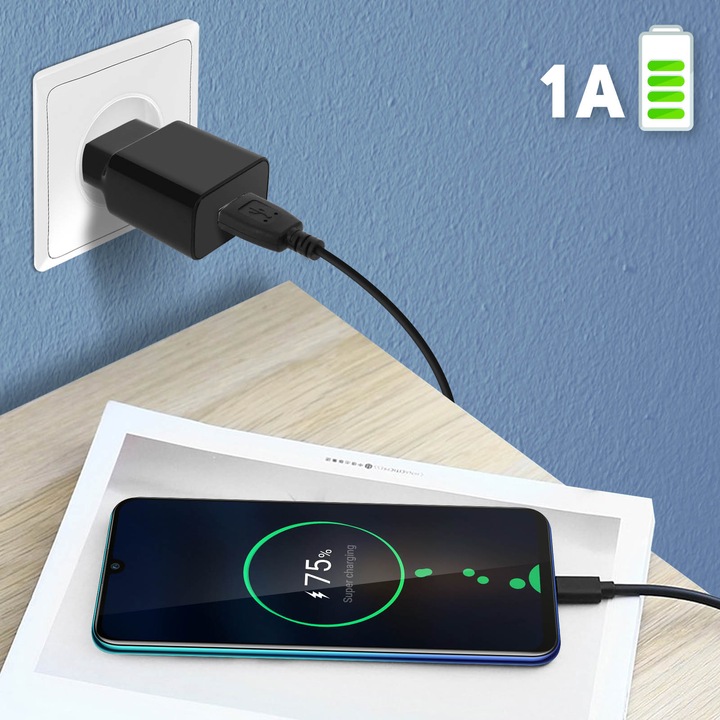Produktbild 1A USB-Netzteil + Micro-USB Kabel (5 W)