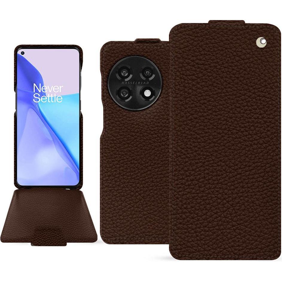 Noreve Lederschutzhülle vertikal (OnePlus 11), Smartphone Hülle, Braun