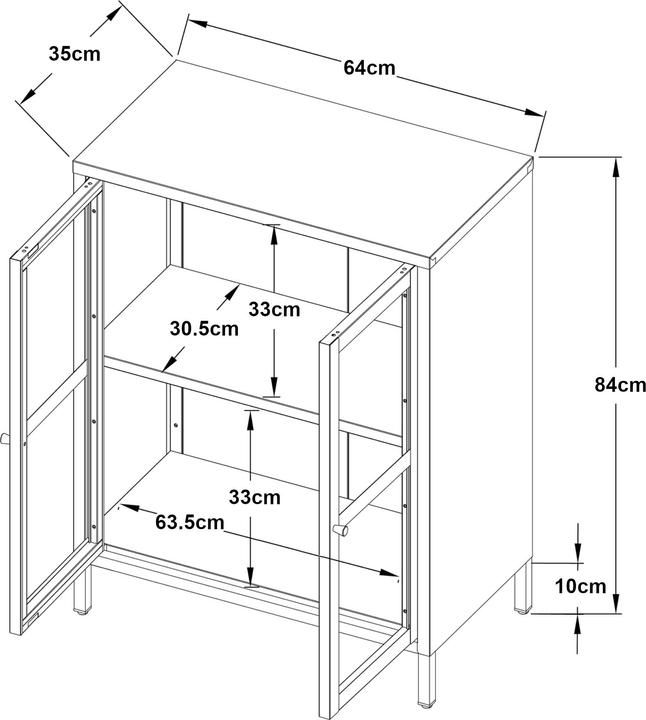 Immagine prodotto En.Casa Säkylä (64 x 35 x 84 cm)