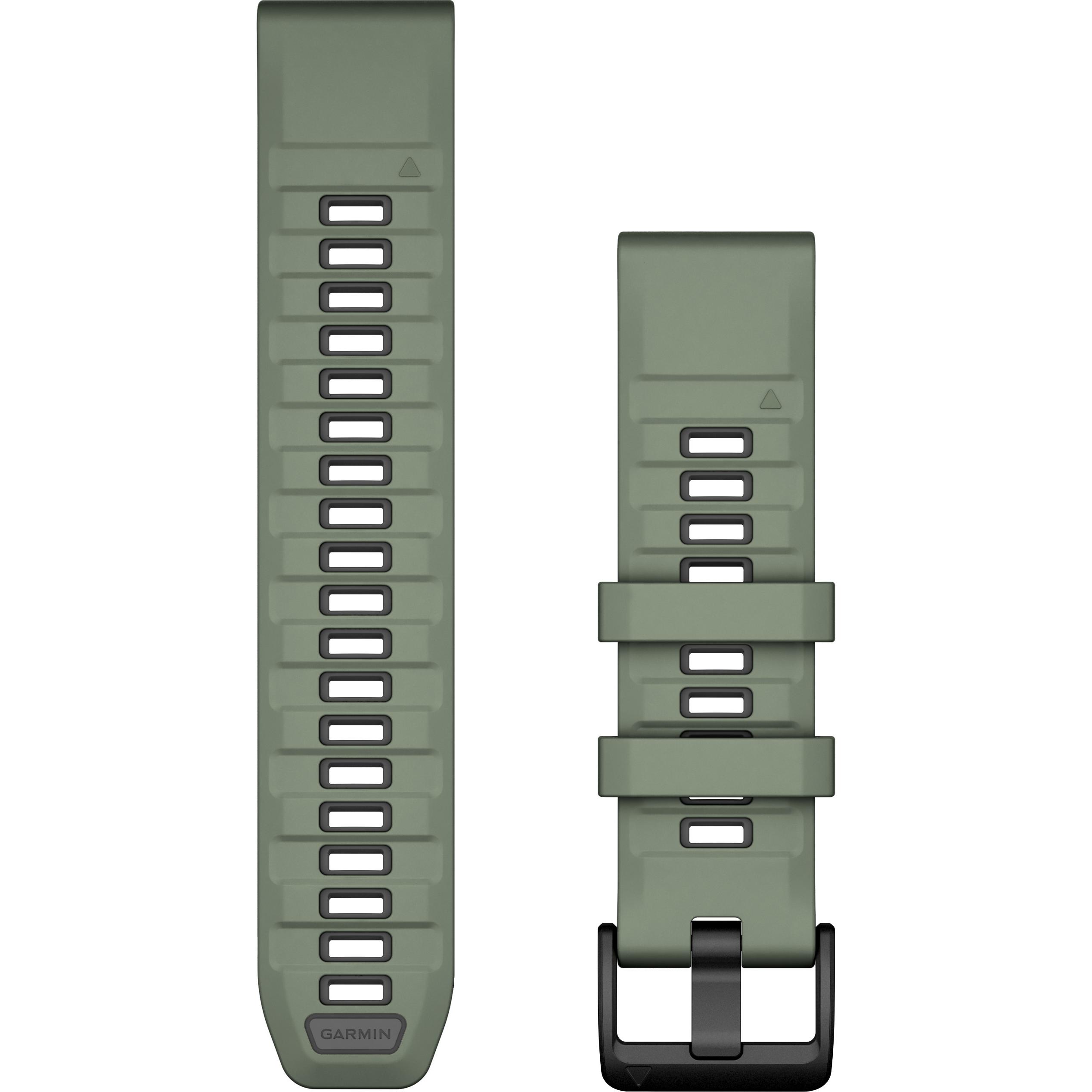 Garmin Ersatzarmband QuickFit 22mm (22 mm, Silikon), Uhrenarmband, Grün, Grau