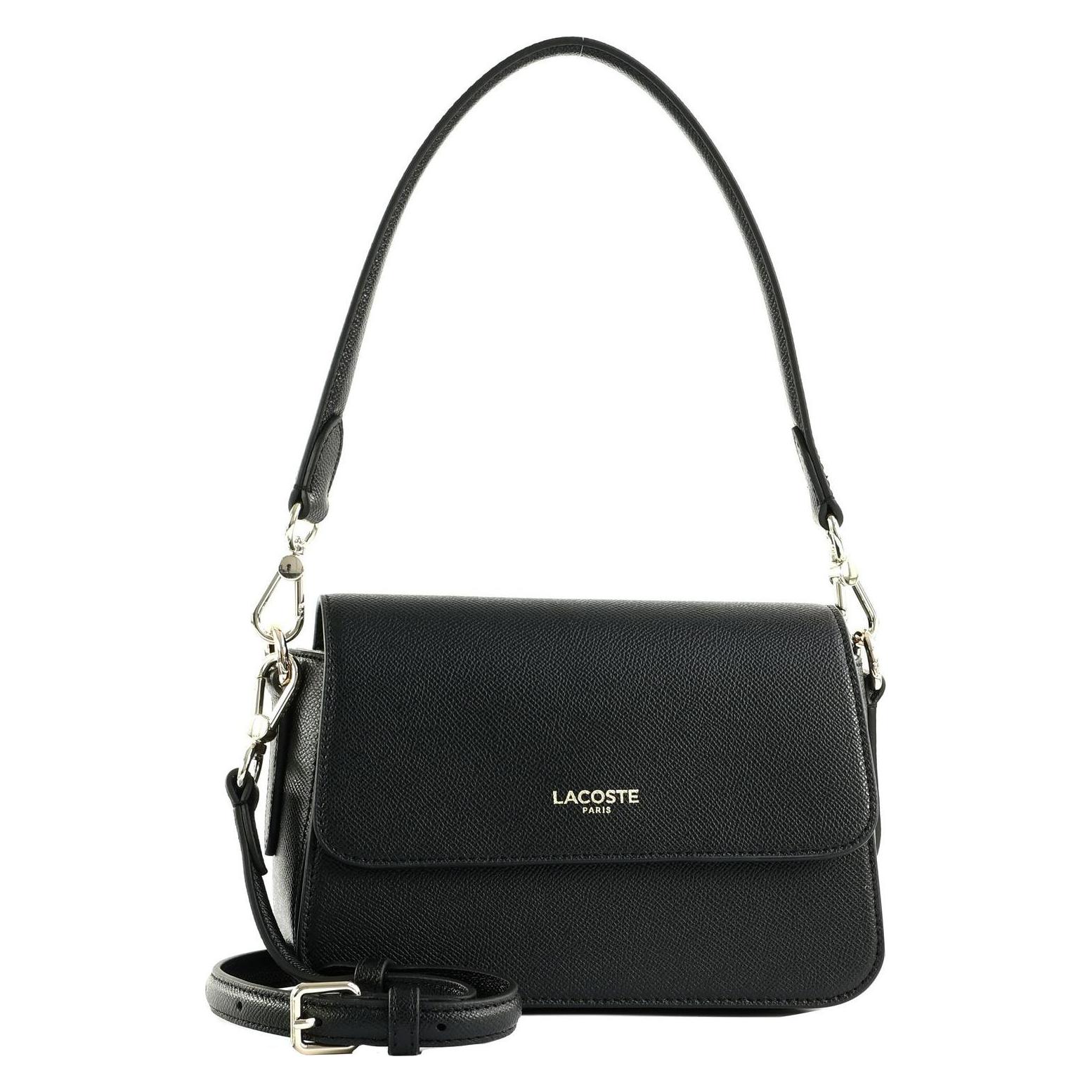 Lacoste, Damen, Handtasche, Champs-Élysées Flap Crossover Bag, Schwarz