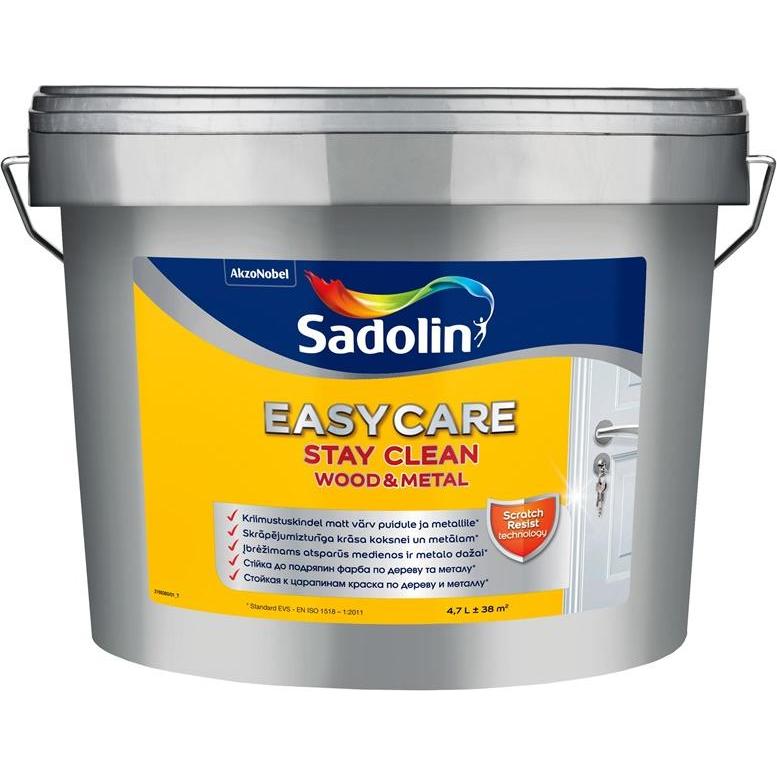 Sadolin, Colore + Vernice per fai da te, Vernice Easycare Legno E Metallo Bw 4,7l (4700 ml)
