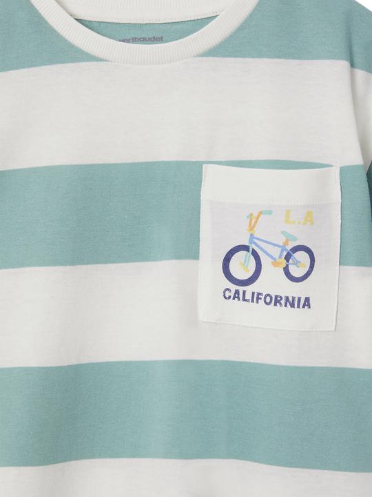 Actual product image Vertbaudet Jungen T-Shirt mit breiten Streifen und Recycling-Baumwolle (158, 164)