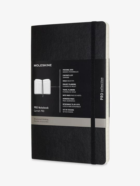 Productafbeelding Moleskine Professioneel notitieboek L/A5, zachte kaft, zwart (A6, Rijen, Softcover)
