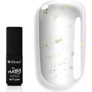 Silcare, Nagellack, Flexy She'S Gold Top Coat Nail Preparation With Gold Particles 4.5 G (Gold, Top Coat)