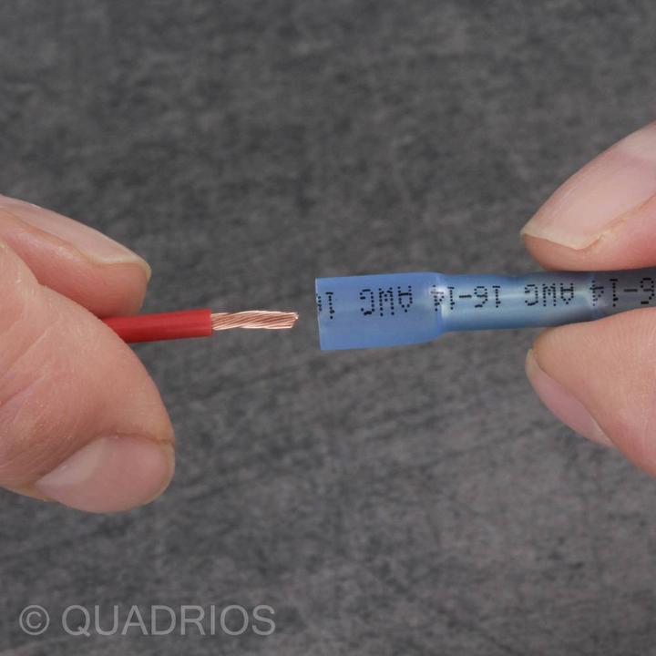 Actual product image Quadrios 22C467 Butt connector with heat shrink tubing 0.5 mm² 1.5 mm² Fully insulated Red 1 set