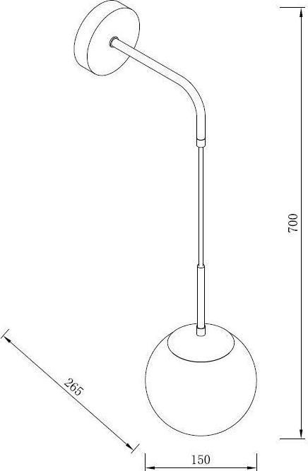 Produktbild Domoletti Leuchte Wand RAILE, 40 W, E27 (15 x 30 cm)