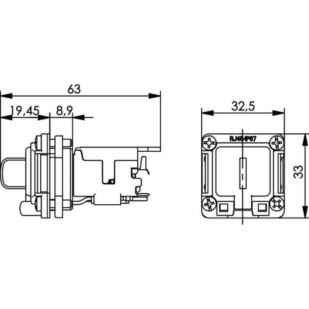 Thumbnail - Telegärtner RJ45 Steckverbinder STX V6 Flanschset Variante 6, Elektronikkabel + Stecker, Grau