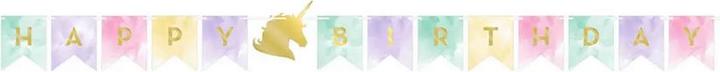 Produktbild Creative Party Einhorn Fahne Happy Birthday Papier