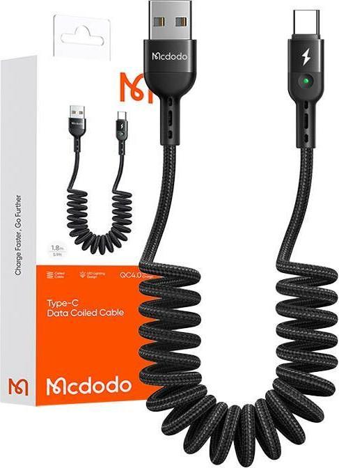 Produktbild Mcdodo USB Spring Cable to USB-C Omega CA-6420 1.8m (Black) (1.80 m, USB 3.2 Gen 1)