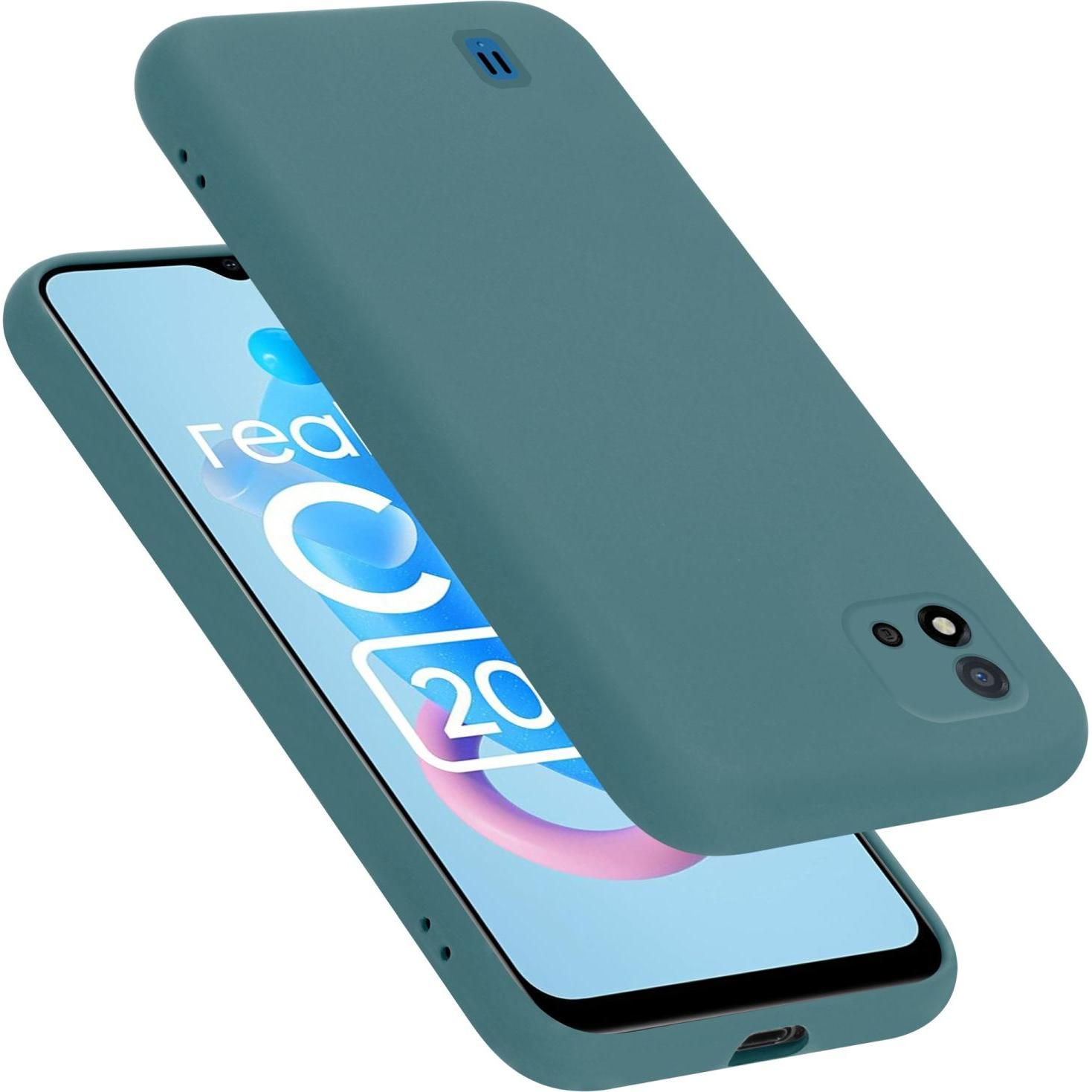 Cadorabo TPU Liquid Silicone Case Hülle für Realme C11 2021 (Realme C11 2021), Smartphone Hülle, Grün