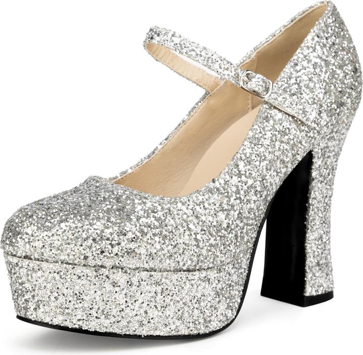 Produktbild Maskworld Plateau Schuhe glitter-silber (36)
