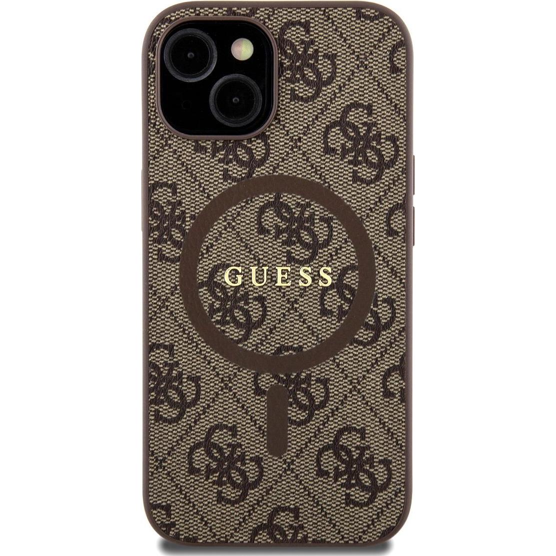 Thumbnail - Guess GUHMP15MG4GFRW iPhone 15 Plus / 14 Plus 6.7" brązowy/brown hardcase 4G Collection Leather Meta (Apple iPhone 15 Pl...