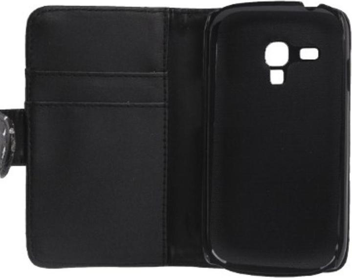 Produktbild König Design Handytasche Flip Strass für Handy Samsung Galaxy S3 mini schwarz (Samsung Galaxy S3 Mini)