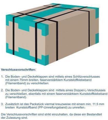 Actual product image Transpak Dangerous goods carton 4-fold approval 2-wall dimensions 325x245x300mm capacity 23l (10 x)