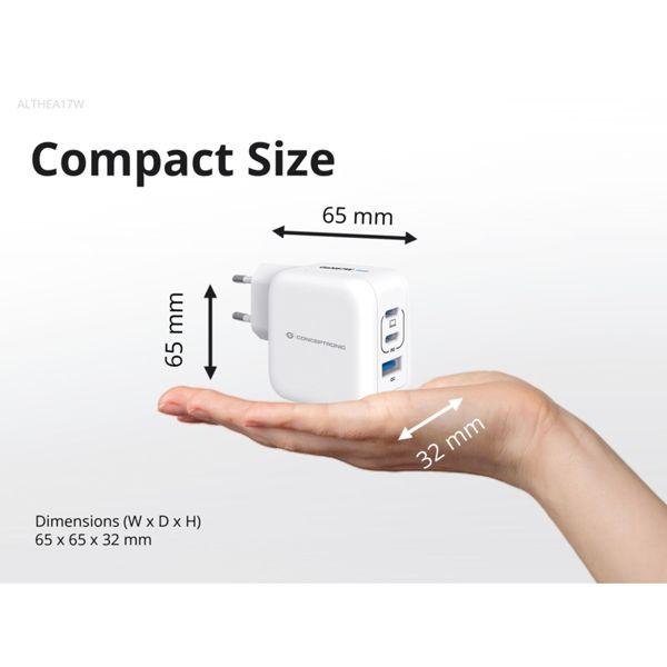 Produktbild Conceptronic Ladegerät 3Port 67W,2xUSB-C,3-in-1 USB-A PD ws (67 W, 3 Ports)