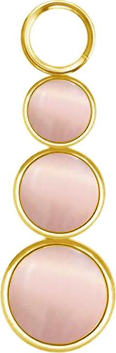 Produktbild Star Piercing Anhänger vergoldet drei rose Katzenaugen Steine (ohne Messing, Mineralisch, Chirurgenstahl 316L)