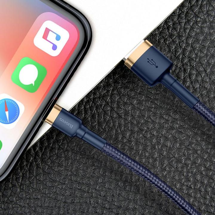 Produktbild Baseus Cafule Lightning cable 2.4A 1m (Gold+Dark blue) (1 m, USB 4.0)
