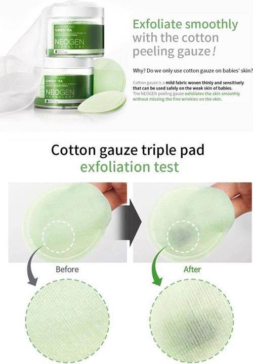 Image du produit Neogen Dermalogy Bio-Peel Gauze Exfoliant Thé vert 8 pads (Exfoliant nettoyant)