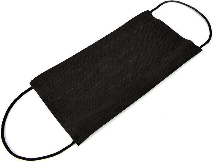 Teqler Masques chirurgicaux avec bandes élastiques noir (Classe de protection II, 50 x)