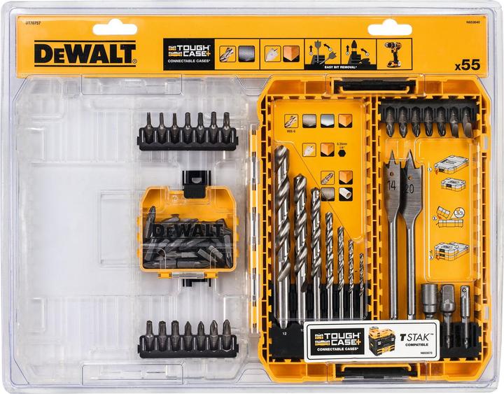 Actual product image DeWalt drill and drill set 55 pcs (6 mm, 12 mm, 10 mm, 3 mm, 5 mm, 8 mm, 4 mm)