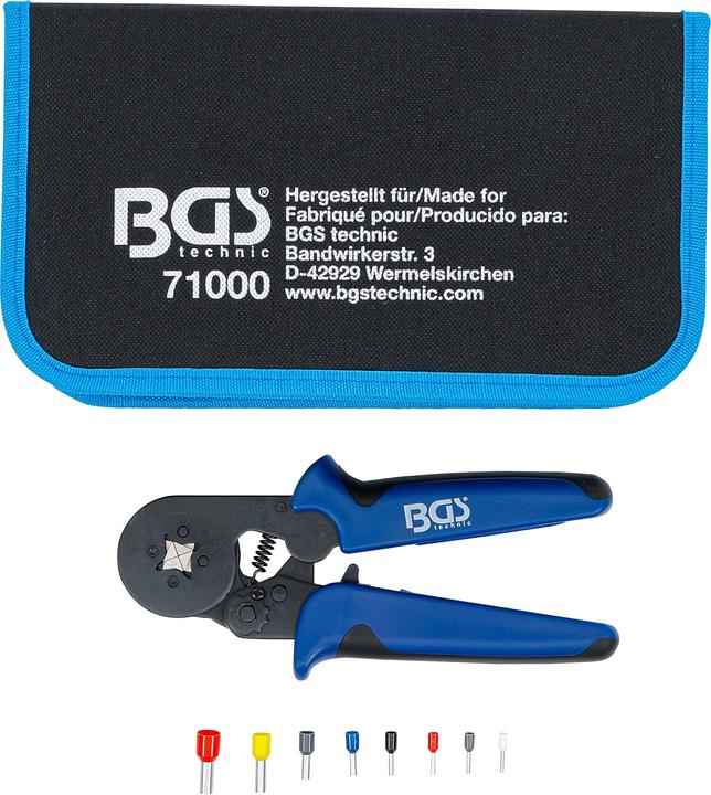 Produktbild BGS Crimpzange für Aderendhülsen 0,25 - 10 mm² mit Aderendhülsen-Sortiment 0,5 - 10 mm²