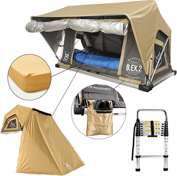 V8 Equipment B.EX.2 (Dachzelt, 47 kg, 2 Personen)