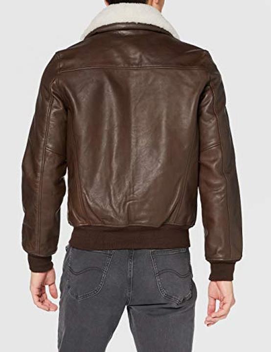 Actual product image Schott Nyc Officer Leather Jacket, Classic, Front Zipper (S)