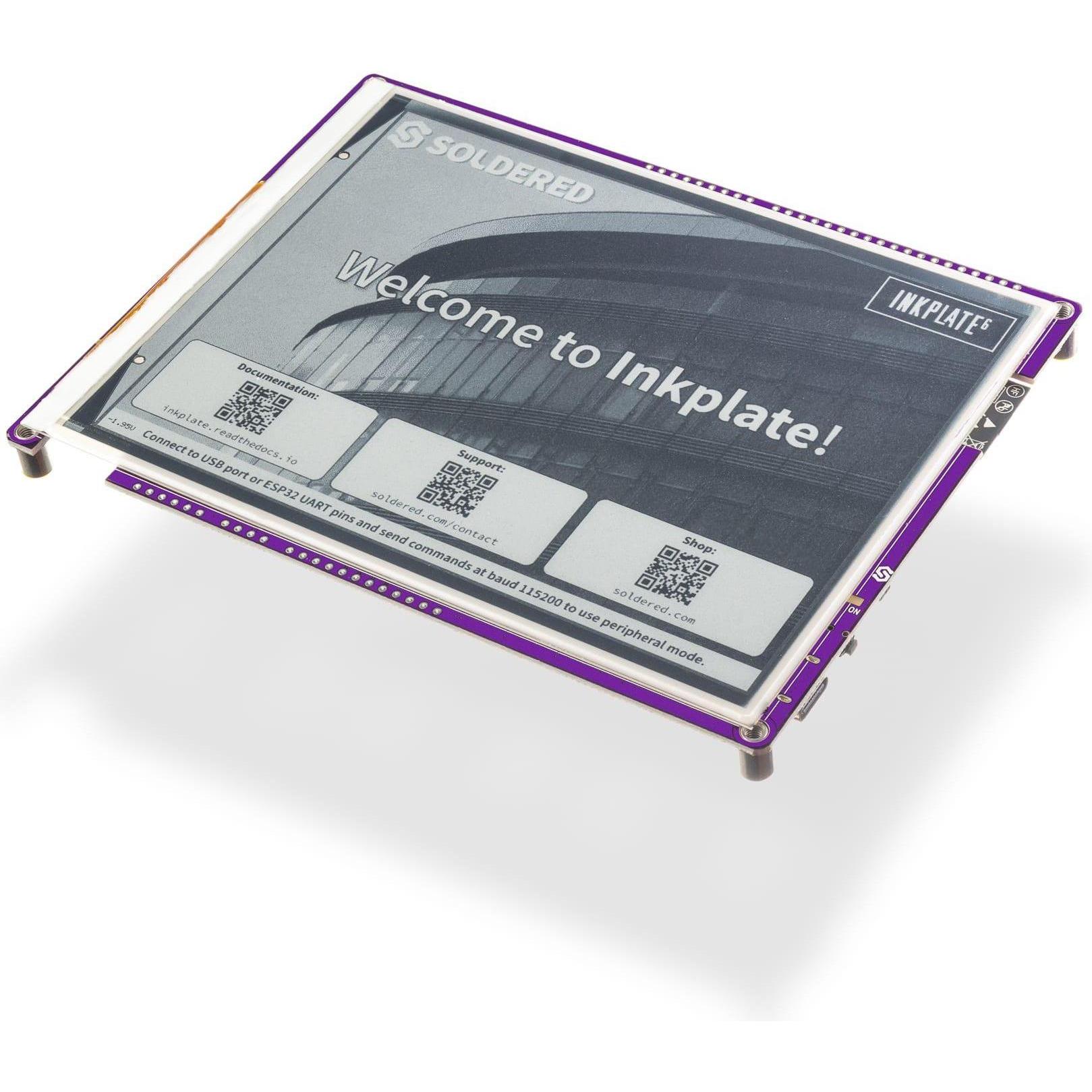 Soldered Inkplate 6 E-Paper Entwicklungsboard, 6 Zoll, ESP32 WLAN Bluetooth, Arduino, Graustufen, Scheda + Kit di sviluppo