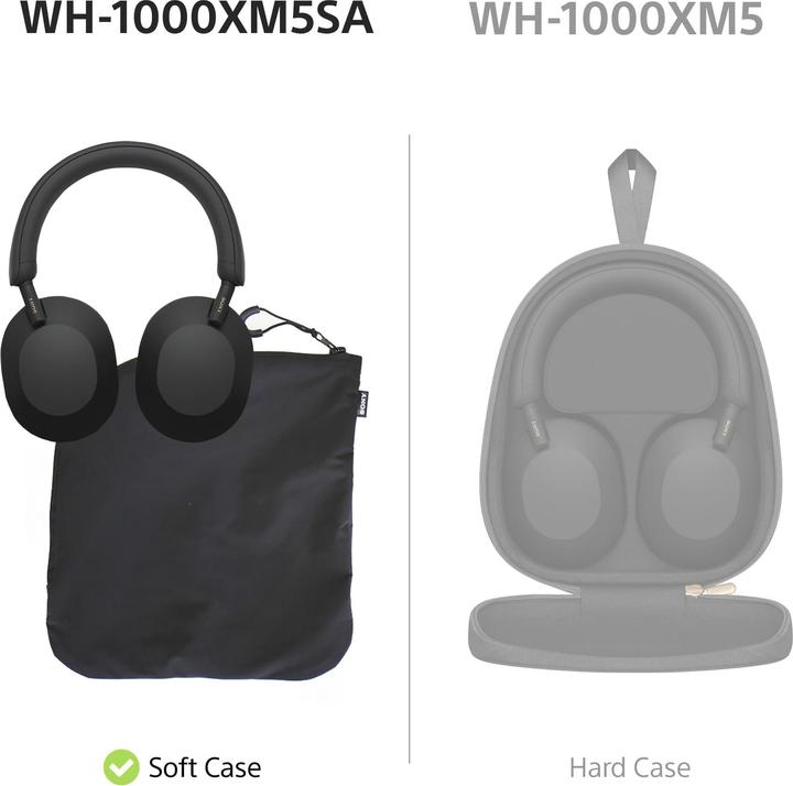 Produktbild Sony WH-1000XM5SA mit Softcase (NC, 30 h, Kabelgebunden, Kabellos)