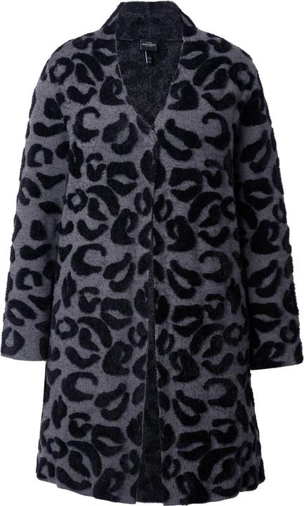 Produktbild Ulla Popken Long-Strickjacke, Leomuster, Stehkragen, Langarm (46, 48)