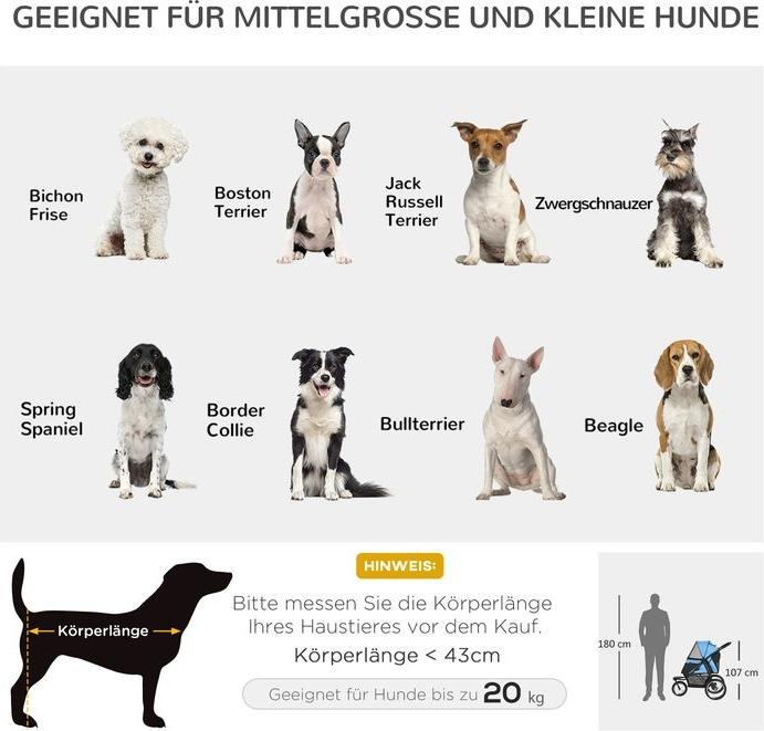 Produktbild PawHut Hundebuggy (Hund, Faltbar)
