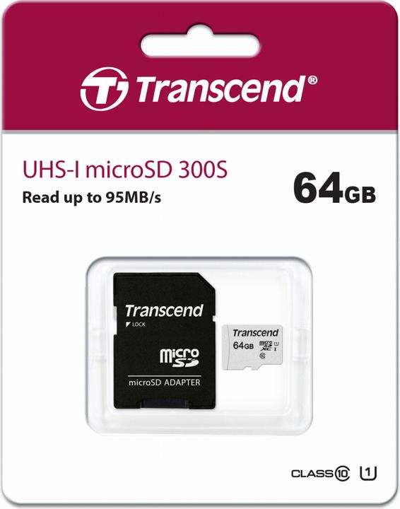 Image du produit Transcend USD300S (64 Go, microSDXC, U1, UHS-I)