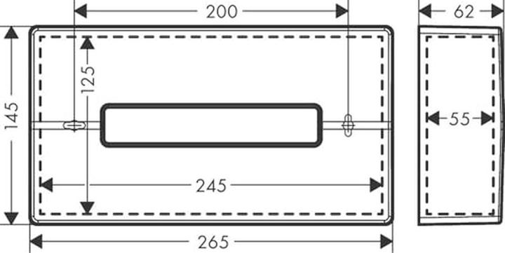 Actual product image hansgrohe HG cosmetic tissue box AddStoris wall mounting brushed black