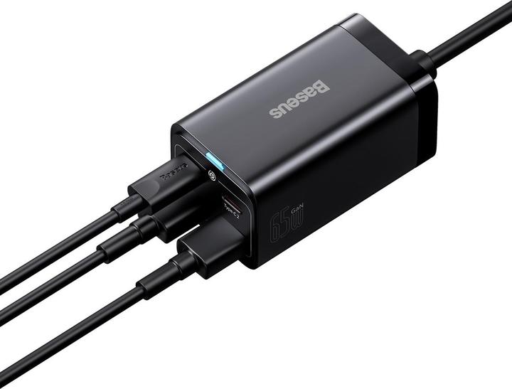 Productafbeelding Baseus GaN3 Pro Desktop Snellader 2C+2U 65W EU Zwart(Inclusief Xiaobai serie snellader... (65 W, 4 ports)