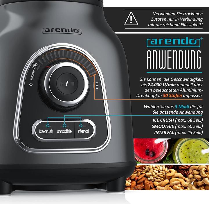 Immagine prodotto Arendo Standmixer mit Glasbehälter (1400 W)