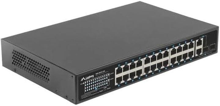 Productafbeelding Lanberg Switch niezarządzalny PoE+/2x Combo Rack 19" Gigabit Ethernet (26 ports)