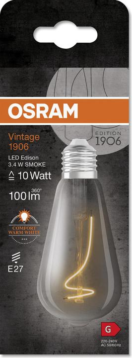 Produktbild Osram LED-Vintage-Lampe (E27, 3.40 W, 100 lm, 4 x, G)