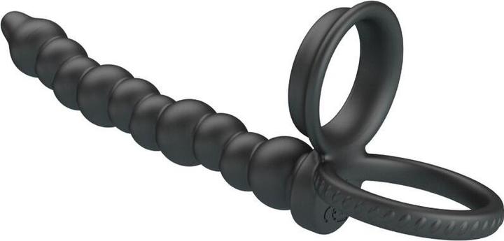 Actual product image Pretty Love Dillion Double Penetration Cock Ring Black (23 cm)