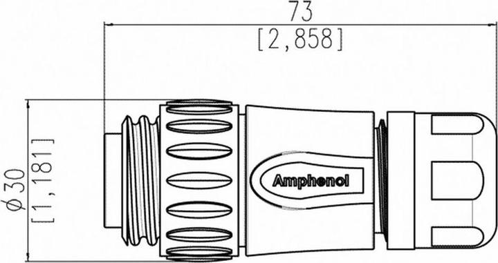 Produktbild Kalitec Amphenol C016 20H003 110 12 ecomate Kabelstecker 3 polig + PE Staubkappe Dichtung I Rundstecker I sc