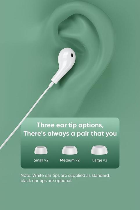 Actual product image PowerGuard USB-C Voice Call Headset In-Ear Kopfhörer mit Mikrofon & Fernbedienung