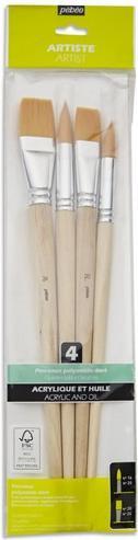 Produktbild Pebeo 4 Flache + runde Poly-ML-Pinsel