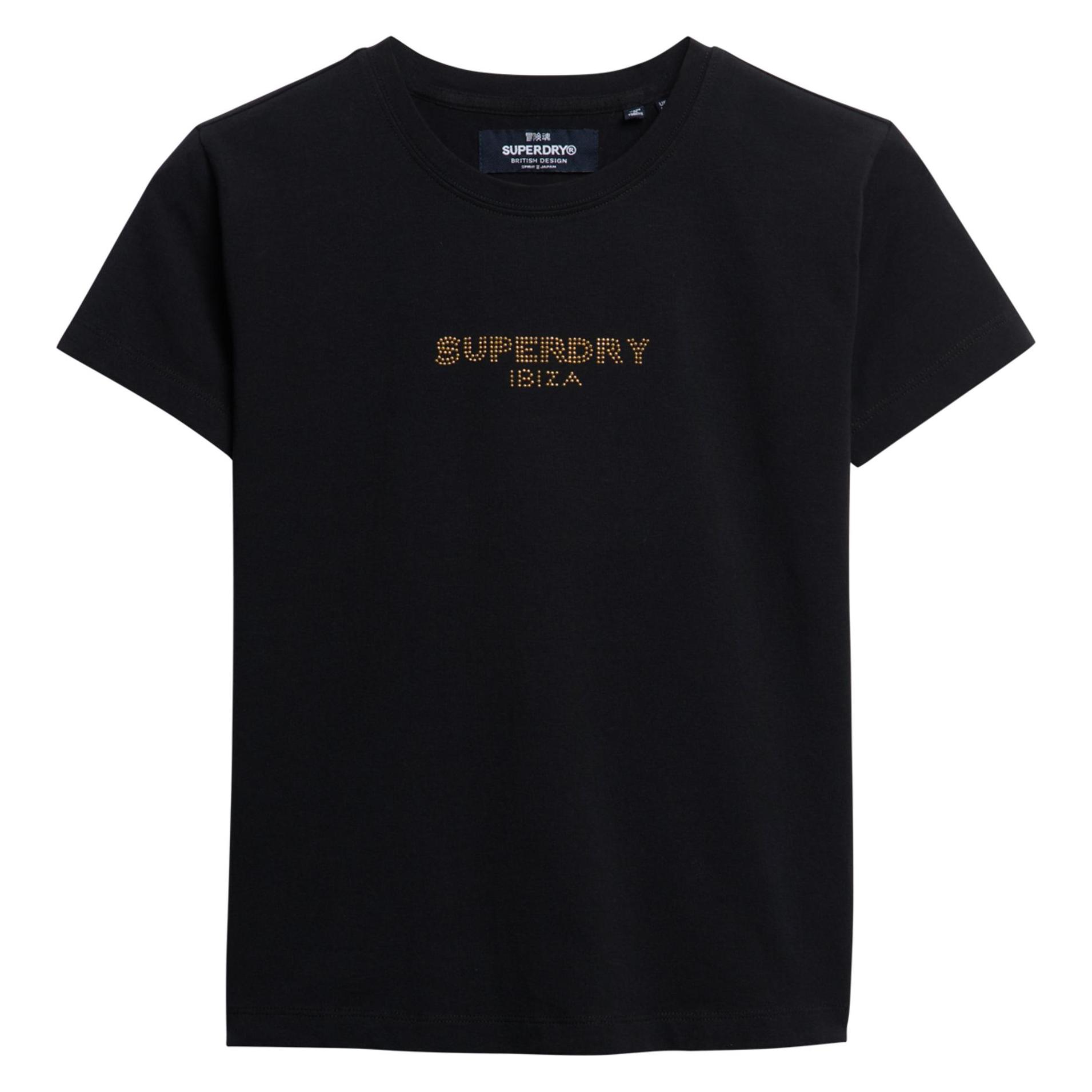 Superdry, Damen, Shirts, Figurbetontes Sport Luxe T-Shirt, Schwarz, (12XL)