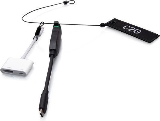 Image du produit C2G Boucle d’adaptateurs universelle dongle HDMI® 4K avec USB-C® et Lightning à code couleur