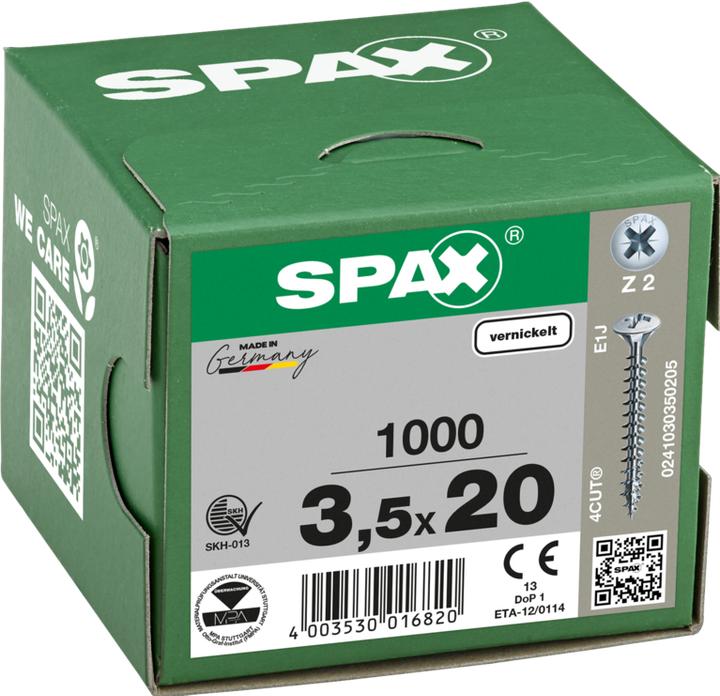 Produktbild Spax Spanplattenschrauben LK, PZ2 3,5x20 mm (1000 Schrauben pro Stück)