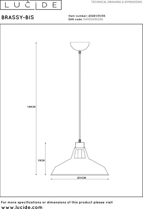Produktbild Lucide Brassy (E27)