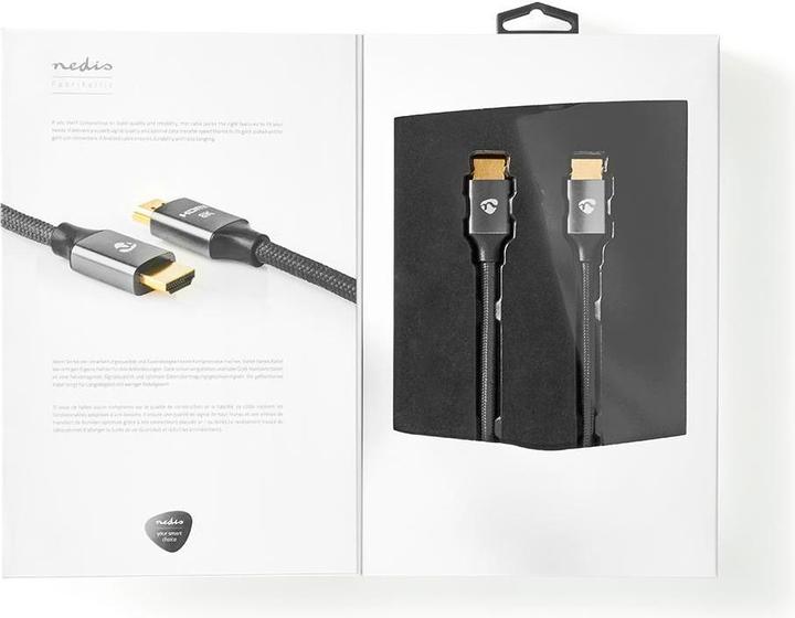 Produktbild Nedis Ultra High Speed ​​HDMI -Kabel - 48 Gbps - 1 m - rund - Metall - Anthrazit (1 m)