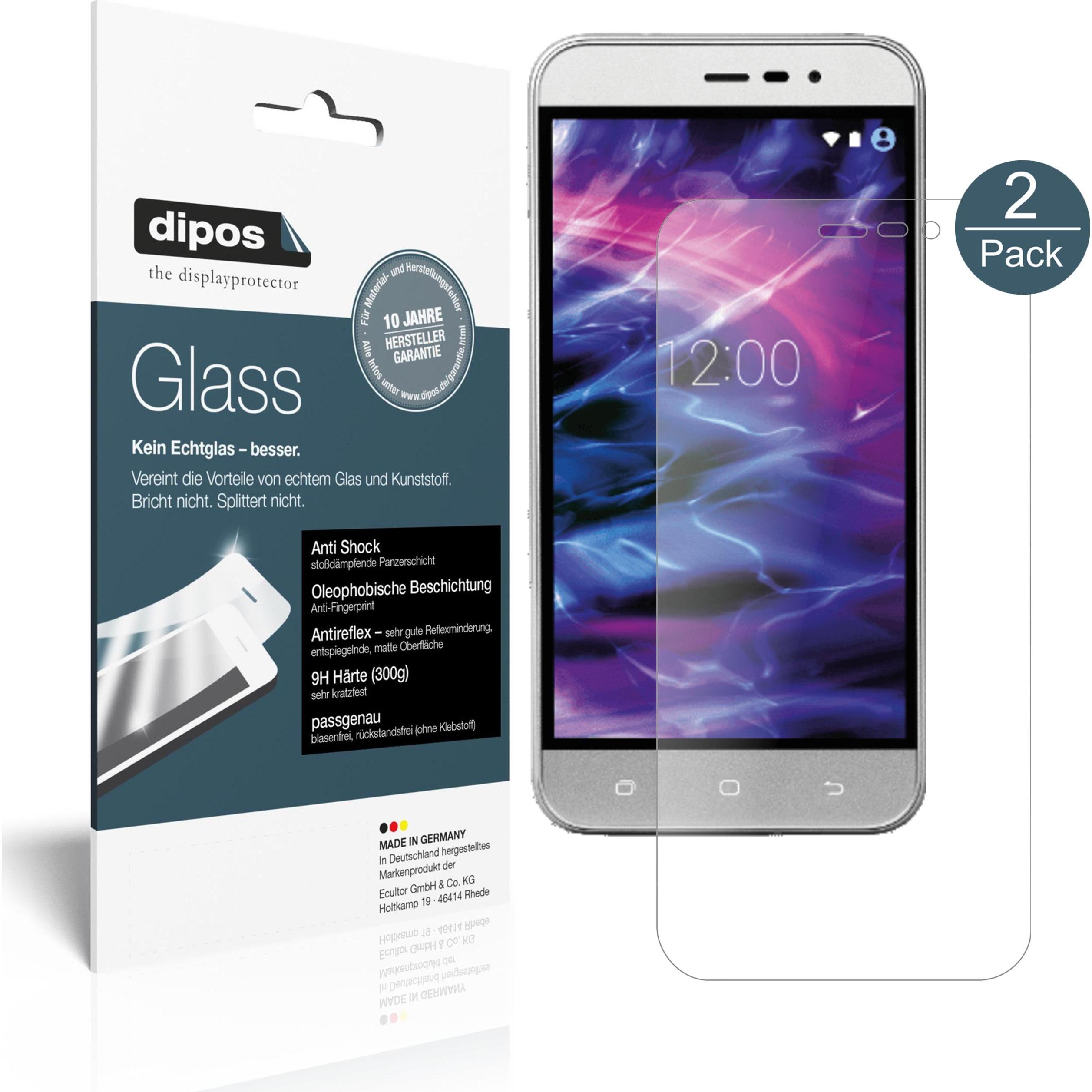 Dipos Displayschutz Anti-Shock (2 Stück, Medion Life P5006), Smartphone Schutzfolie, Transparent