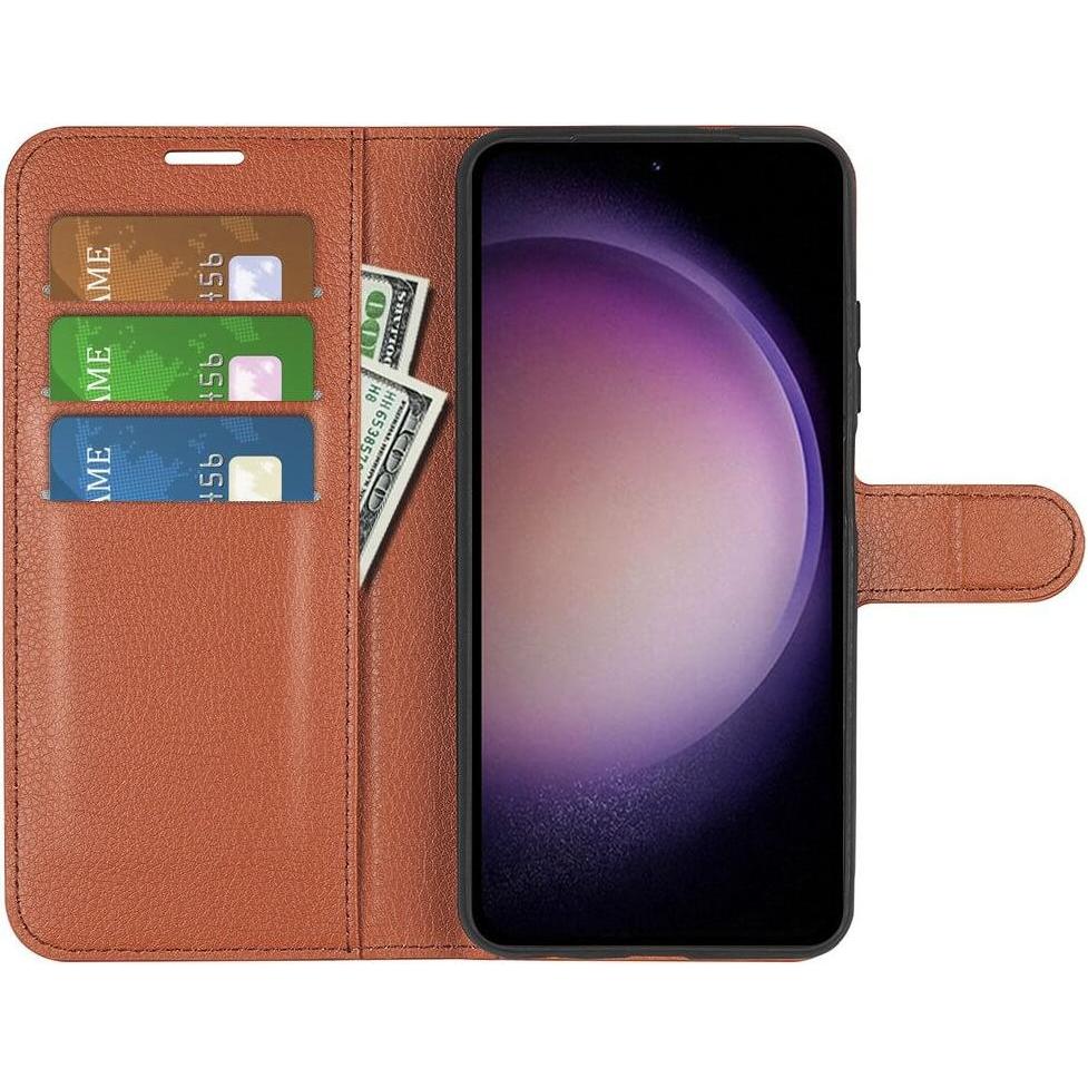 Thumbnail - Cover-Discount Galaxy S23 FE - Leder Etui Hülle braun (Samsung Galaxy S23 FE), Smartphone Hülle, Braun